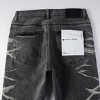Purple Gradient Grey Ripped Jeans