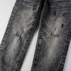 Purple Grey Ripped Jeans