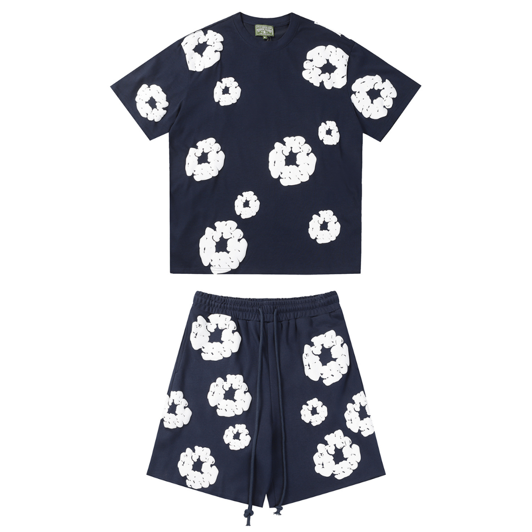 Denim Trs Navy Short set
