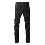 Purple Triple Ripped Black Jeans