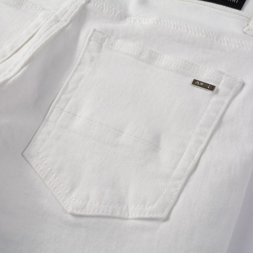 Amr White Ripped Jeans