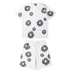 Denim Trs White Grey Short set