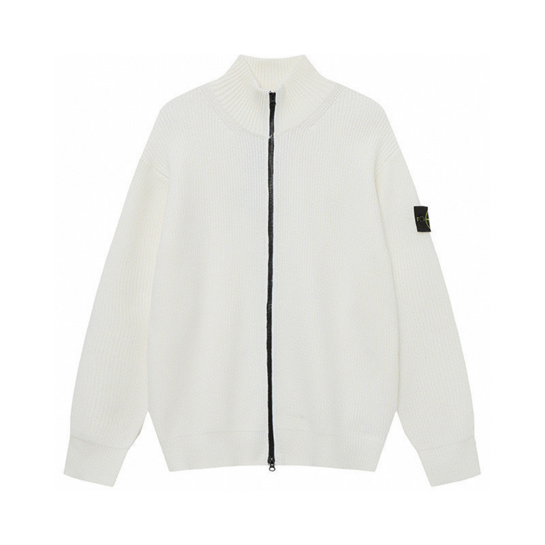 Stone Full Zip Sweater