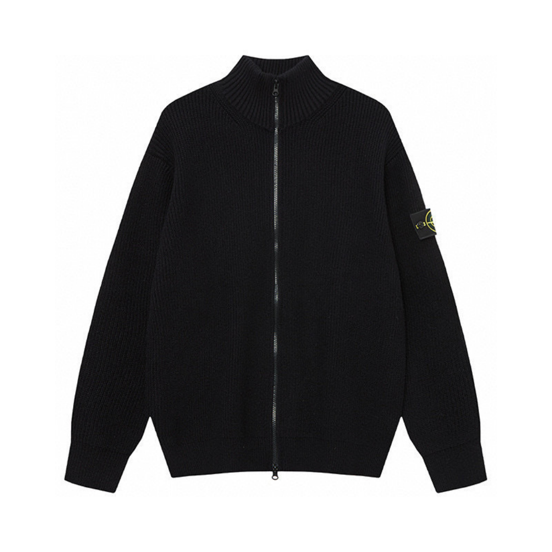 Stone Full Zip Sweater