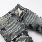 Amr Staggered Grey Blue Jeans