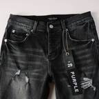 Purple Ripped Grey Black Jeans