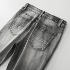 Amr Patch Ripped Grey Jeans