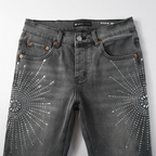 Purple Grey Diamonds Jeans