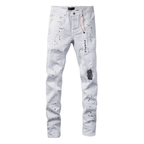 Purple White Paint Jeans