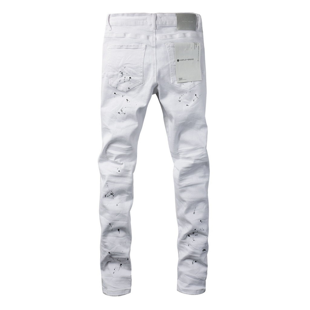 Purple White Paint Jeans