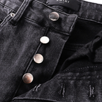 Amr Grey Staggered Logo Jeans